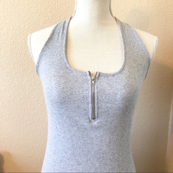 3/30 Zenana Outfitters gray half zipper midi dress - Picture 4 of 6